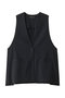 deep V neck wide vest ベスト ミズイロインド/mizuiro ind navy