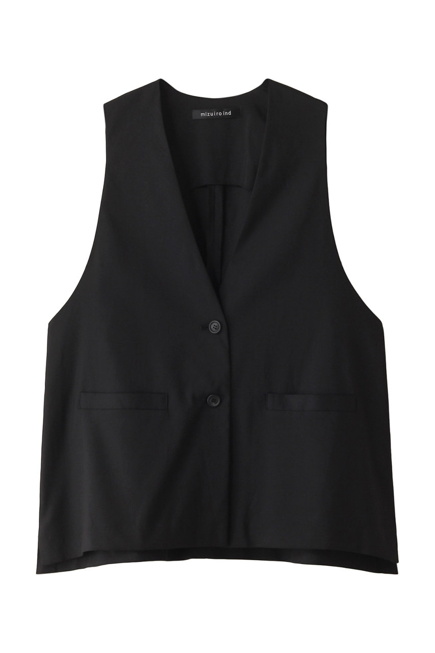 deep V neck wide vest ベスト