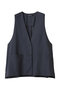 deep V neck wide vest ベスト ミズイロインド/mizuiro ind d.navy