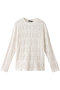 sheer pattern knitting crew neck long T Tシャツ ミズイロインド/mizuiro ind off white