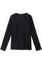 sheer pattern knitting crew neck long T Tシャツ ミズイロインド/mizuiro ind black