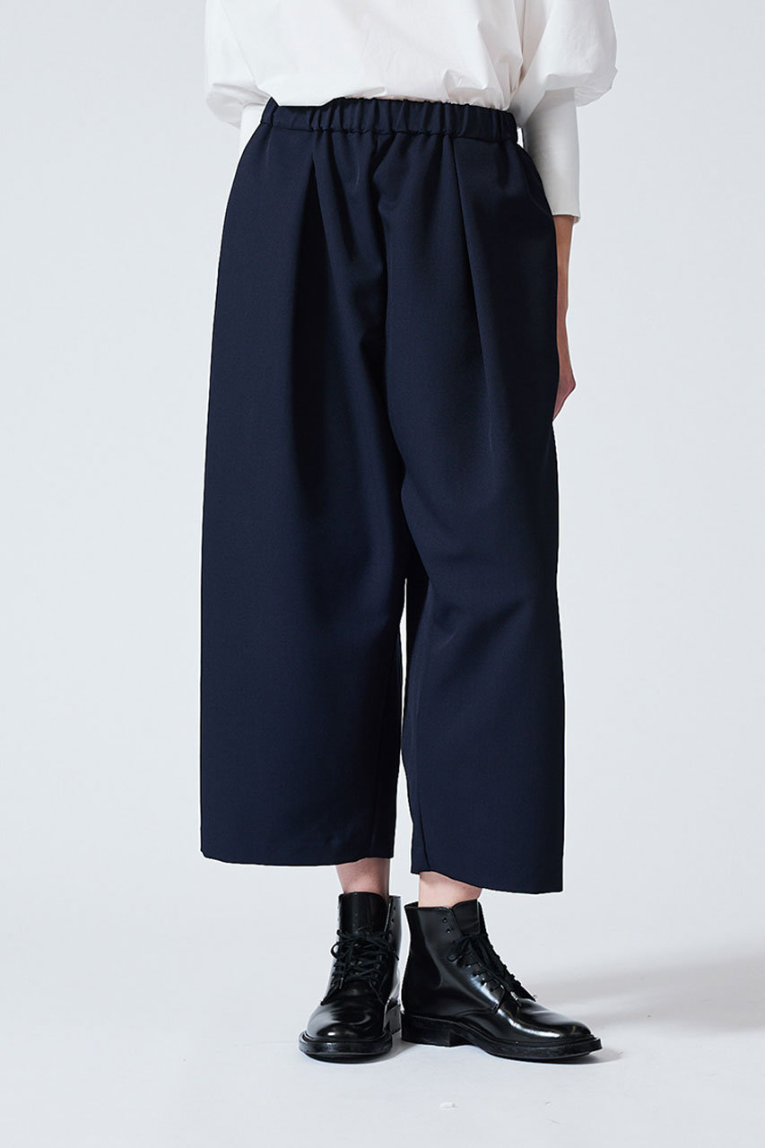 mizuiro ind(ミズイロインド)｜high waist tuck PT パンツ/navy の通販｜ELLESHOP・(エル・ショップ)