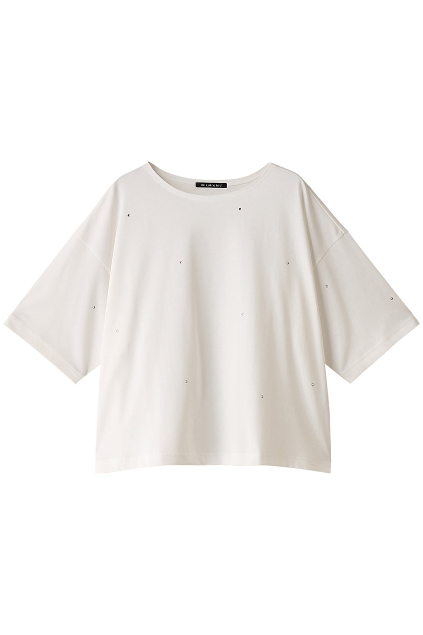 ミズイロインド/mizuiro indのboat neck P/O with bijou プルオーバー(off white/3-210021)