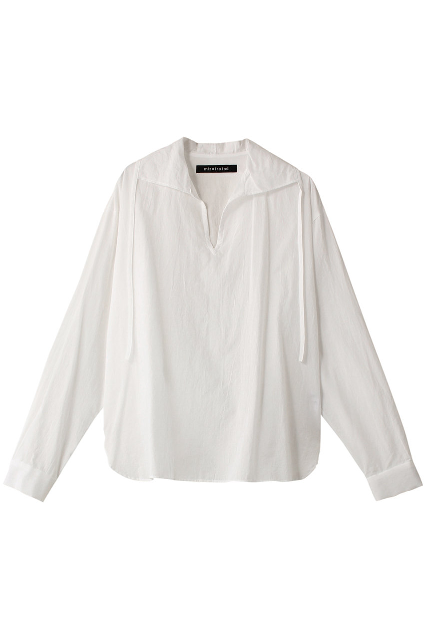 ミズイロインド/mizuiro indのskipper P/O shirt シャツ(off white/3-230074)