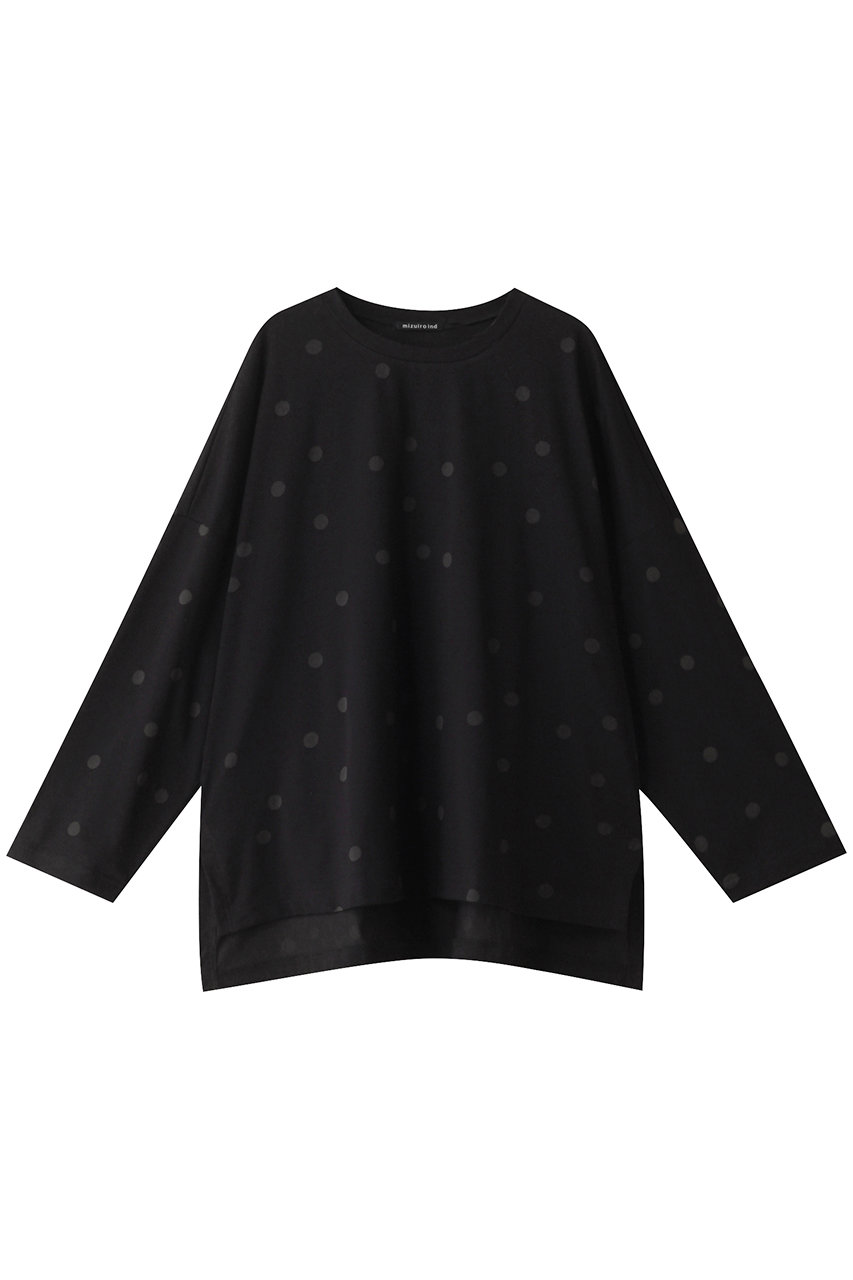 ミズイロインド/mizuiro indのburn out print wide tunic チュニック(blackA(ドット)/3-210035)