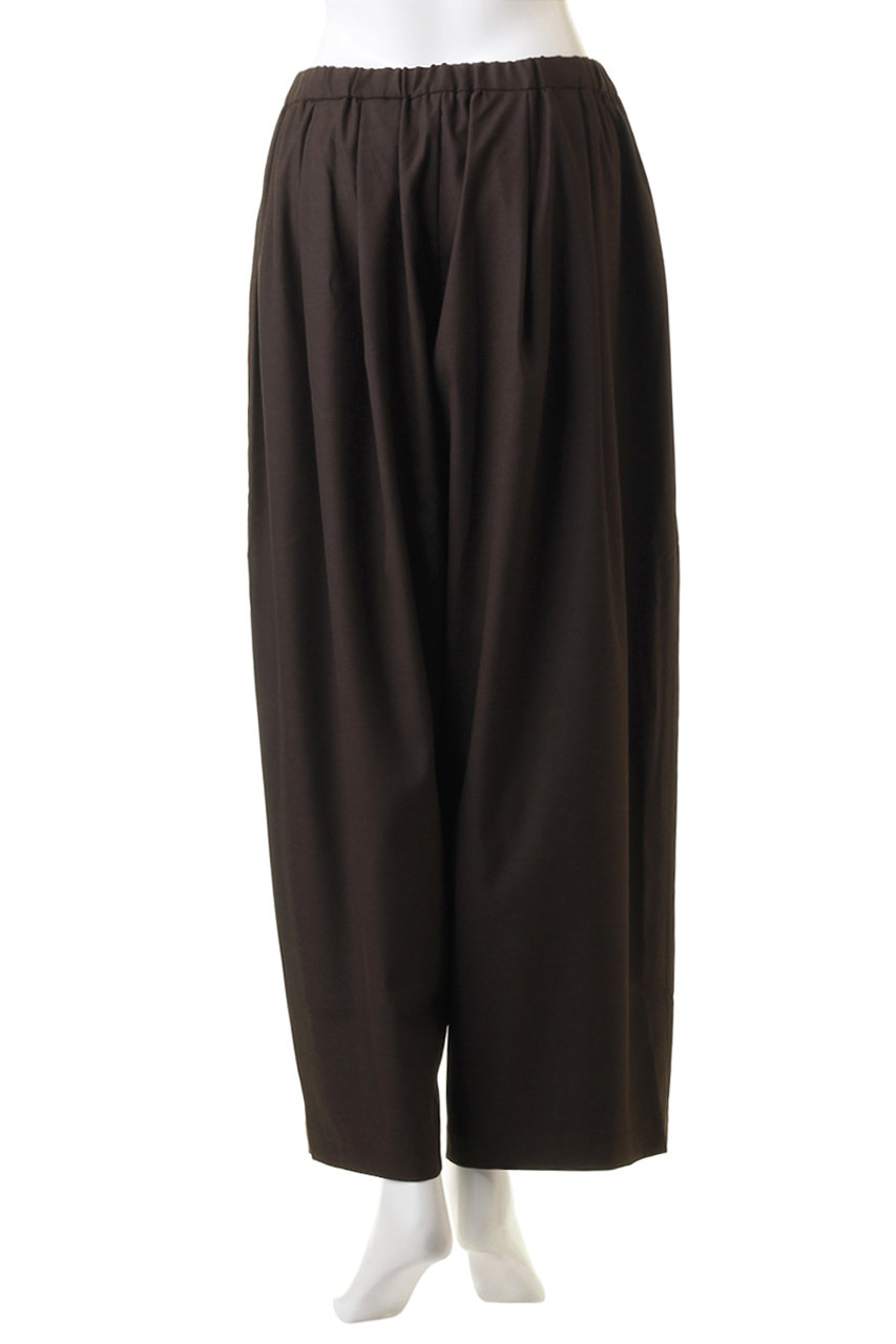 mizuiro ind(ミズイロインド)｜wide tuck PT パンツ/brown の
