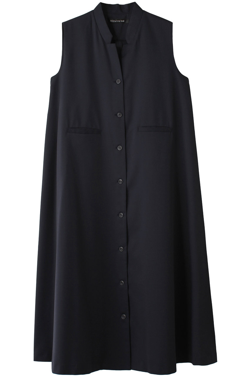 ミズイロインド/mizuiro indのstand collar flare OP ワンピース(navy/3-250042)