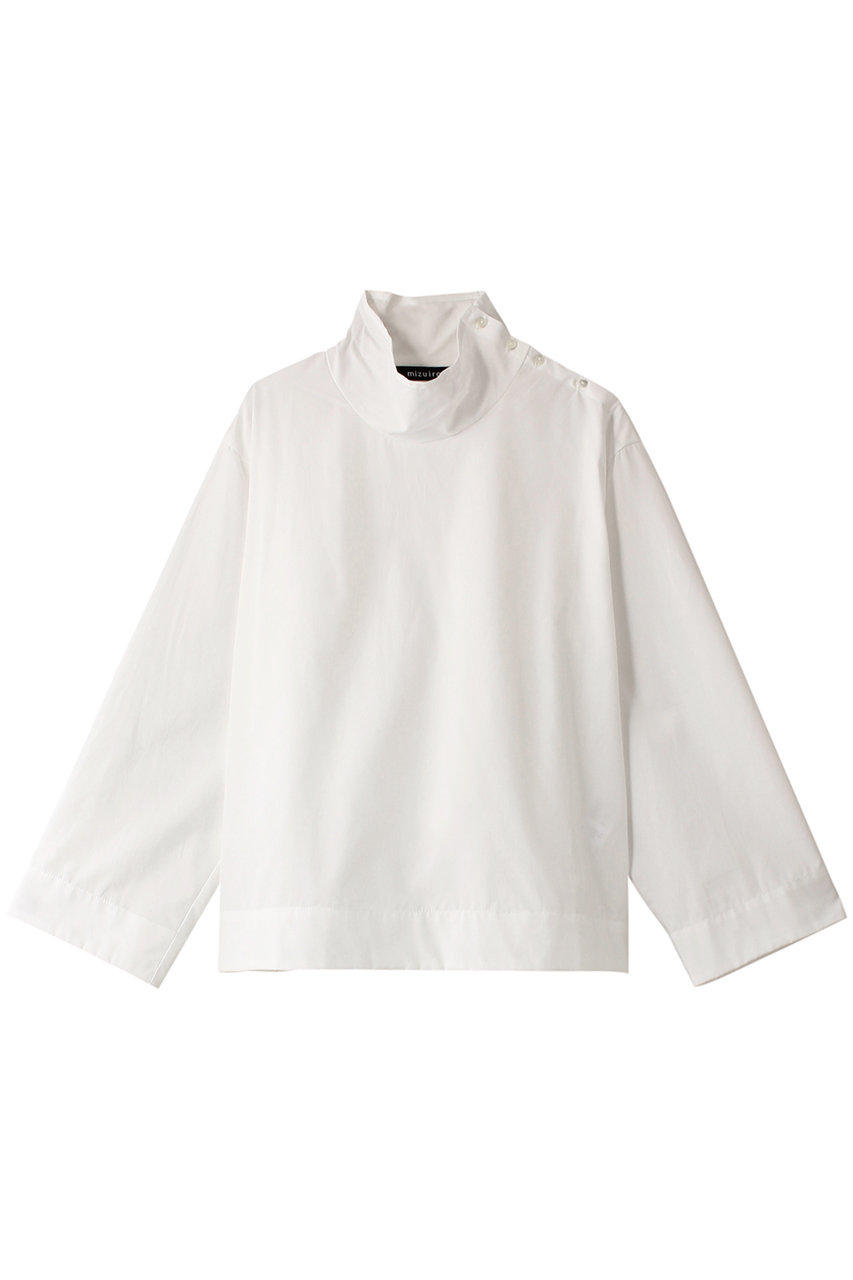 ミズイロインド/mizuiro indのhigh neck P/O shirt シャツ(off white/3-230072)