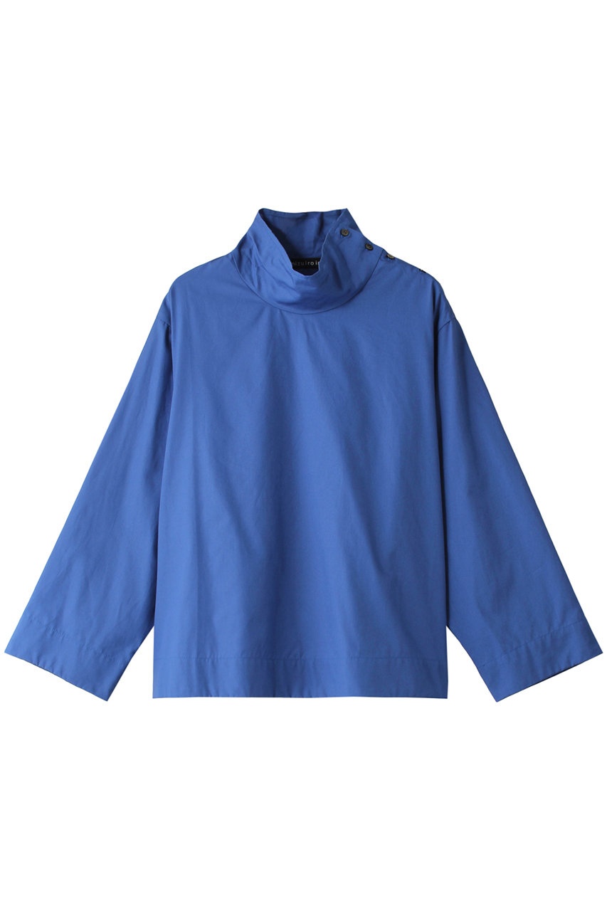 ミズイロインド/mizuiro indのhigh neck P/O shirt シャツ(blue/3-230072)