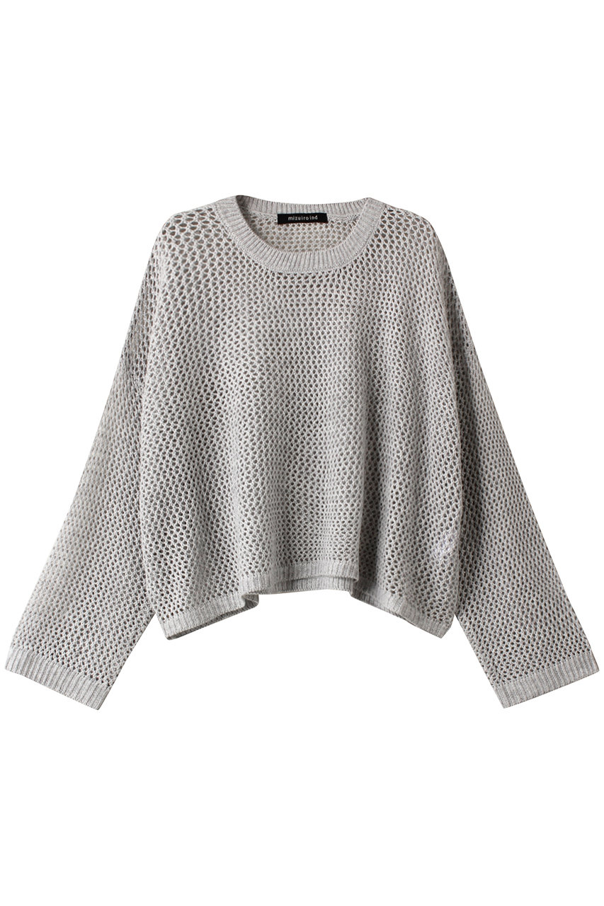 ミズイロインド/mizuiro indのmesh crew neck P/O プルオーバー(kinari/3-220065)