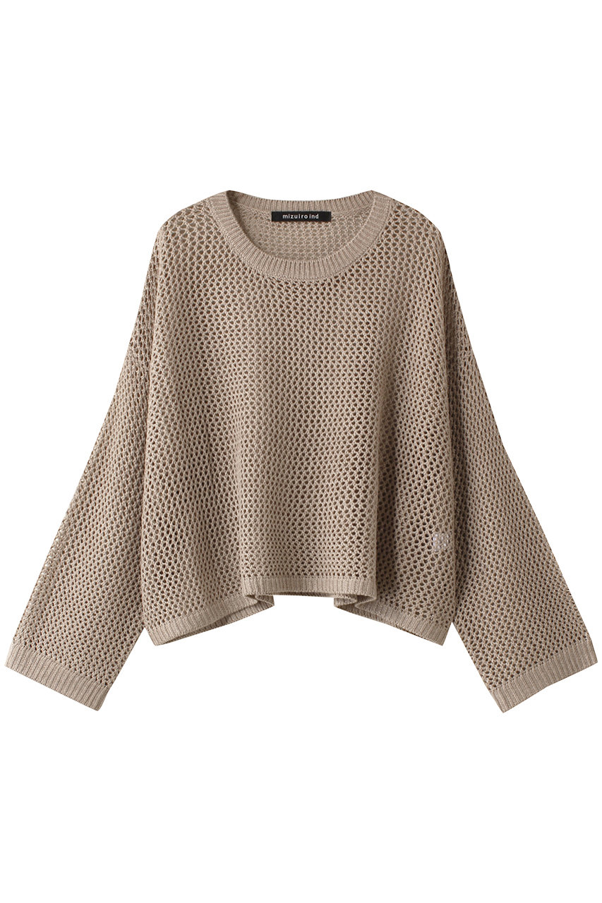 ミズイロインド/mizuiro indのmesh crew neck P/O プルオーバー(beige/3-220065)