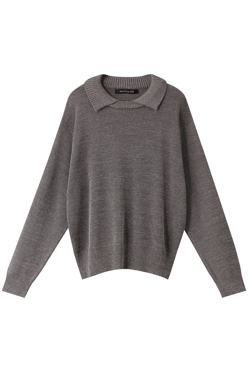 mizuiro ind tape yarn P/O with collar プルオーバー (MIX(96), F) ミズイロインド ELLE SHOP mizuiro ind tape yarn P/O with collar プルオーバー (MIX(96), F) ミズイロインド ELLE SHOP