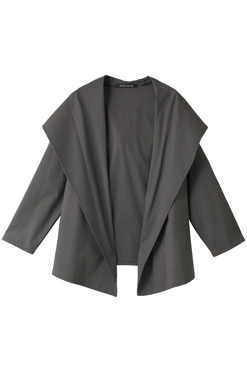 ミズイロインド/mizuiro indのdrape hooded C/D カーディガン(c.gray/3-230063)