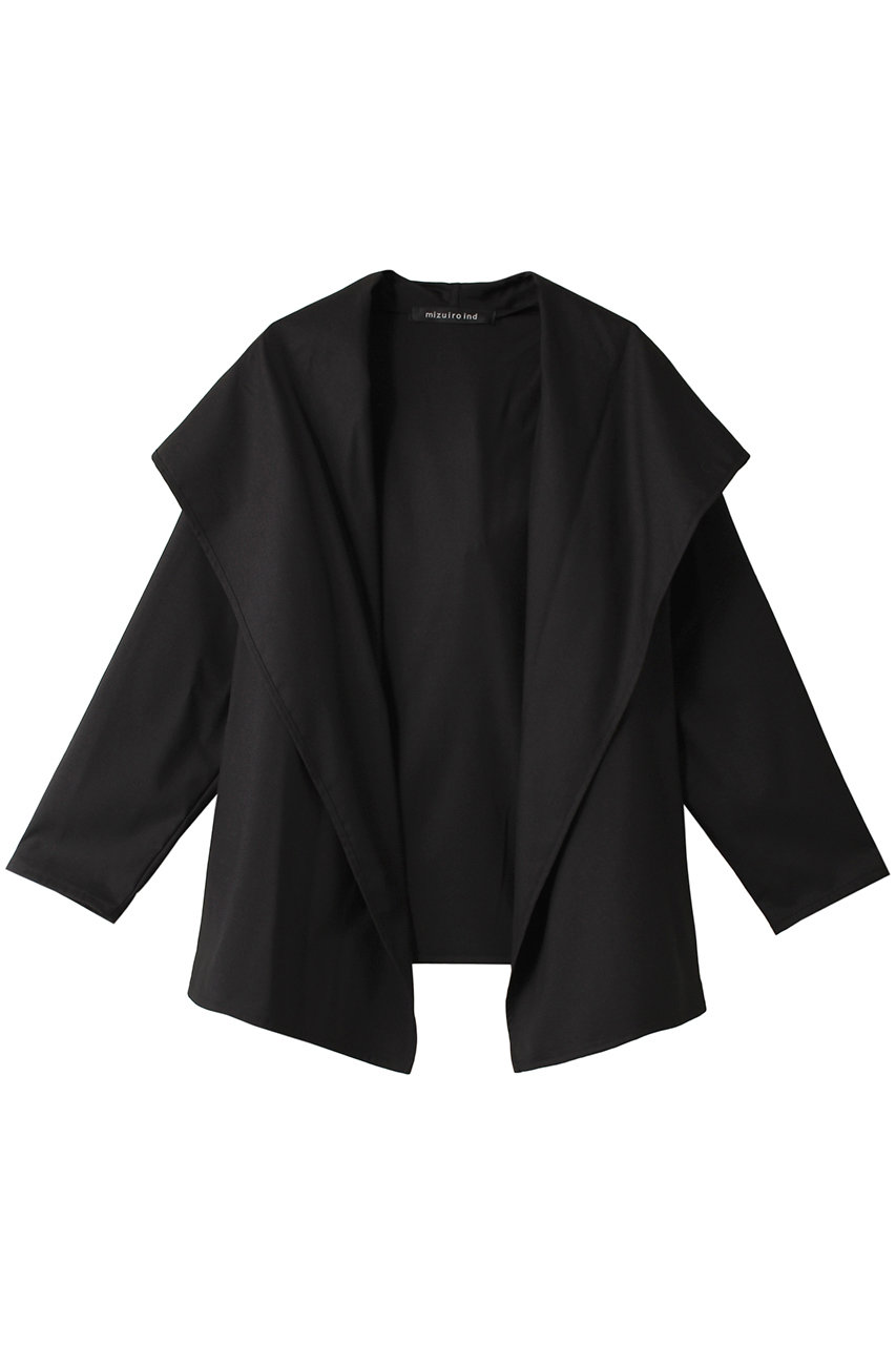 ミズイロインド/mizuiro indのdrape hooded C/D カーディガン(black/3-230063)