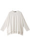 crew neck wide T Tシャツ ミズイロインド/mizuiro ind off white