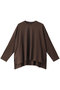 crew neck wide T Tシャツ ミズイロインド/mizuiro ind brown