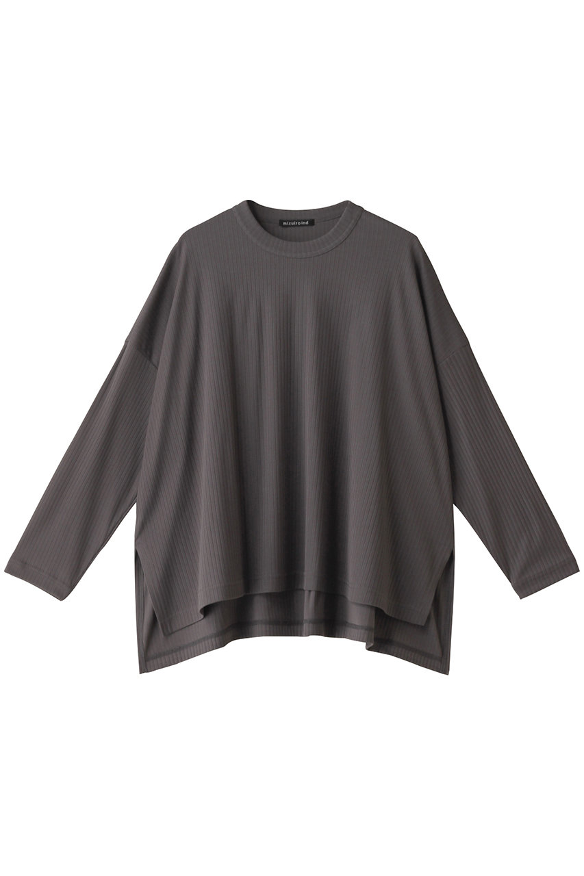 ミズイロインド/mizuiro indのcrew neck wide T Tシャツ(gray/3-210029)