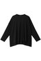 crew neck wide T Tシャツ ミズイロインド/mizuiro ind black