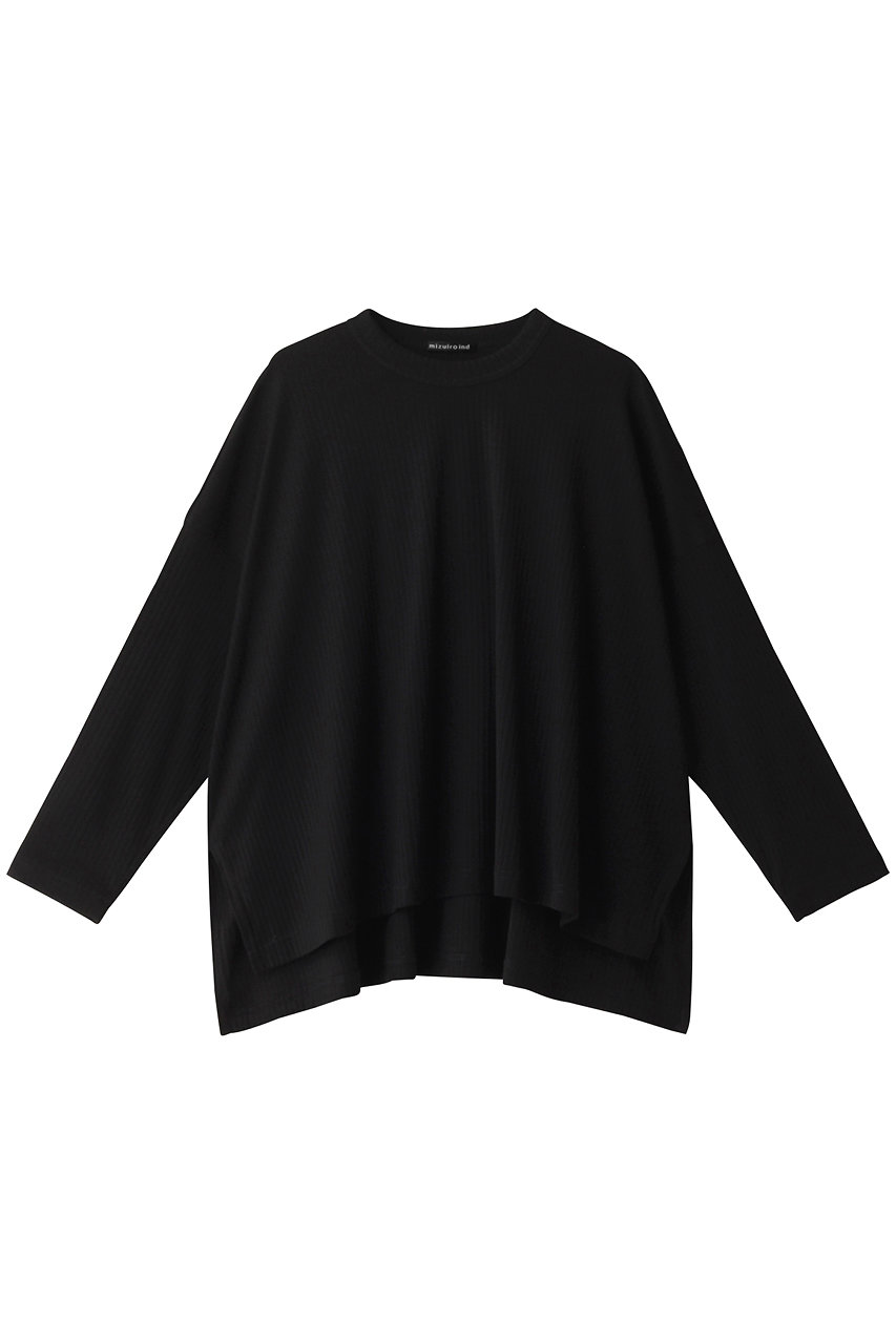 ミズイロインド/mizuiro indのcrew neck wide T Tシャツ(black/3-210029)