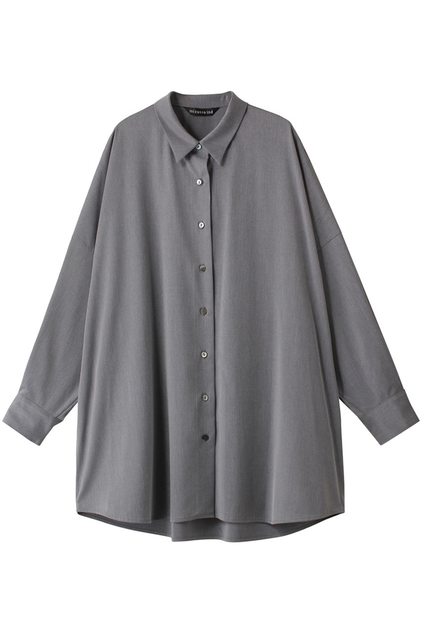 ミズイロインド/mizuiro indのback cocoon wide shirt シャツ(gray/3-230060)