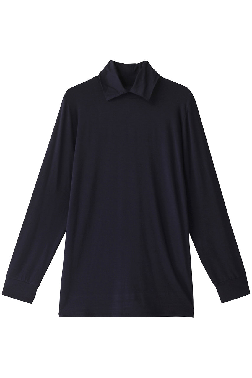 ミズイロインド/mizuiro indのshirt collar high neck P/O プルオーバー(navy/3-210032)