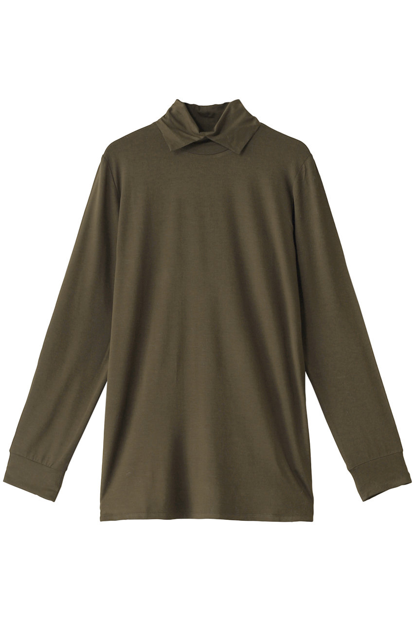 ミズイロインド/mizuiro indのshirt collar high neck P/O プルオーバー(khaki/3-210032)