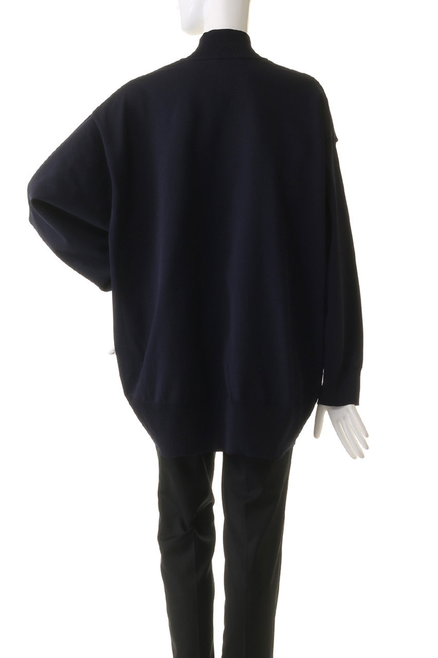 mizuiro ind(ミズイロインド)｜zip wide knit ニット/navy の