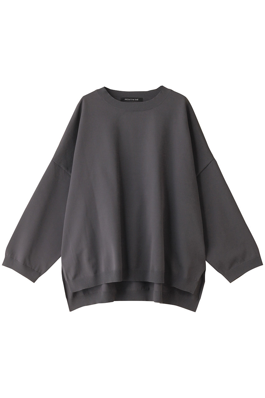 ミズイロインド/mizuiro indのcrew neck wide P/O プルオーバー(gray/3-220075)