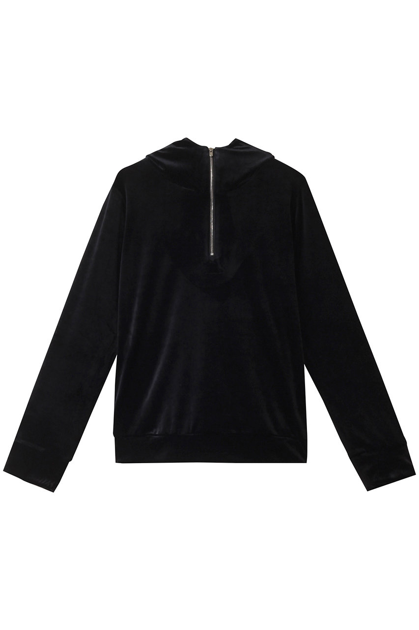 ミズイロインド/mizuiro indのvelour hooded P/O プルオーバー(black/3-210033)