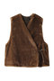 imitation fur short vest ベスト ミズイロインド/mizuiro ind beige