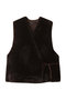 imitation fur short vest ベスト ミズイロインド/mizuiro ind brown