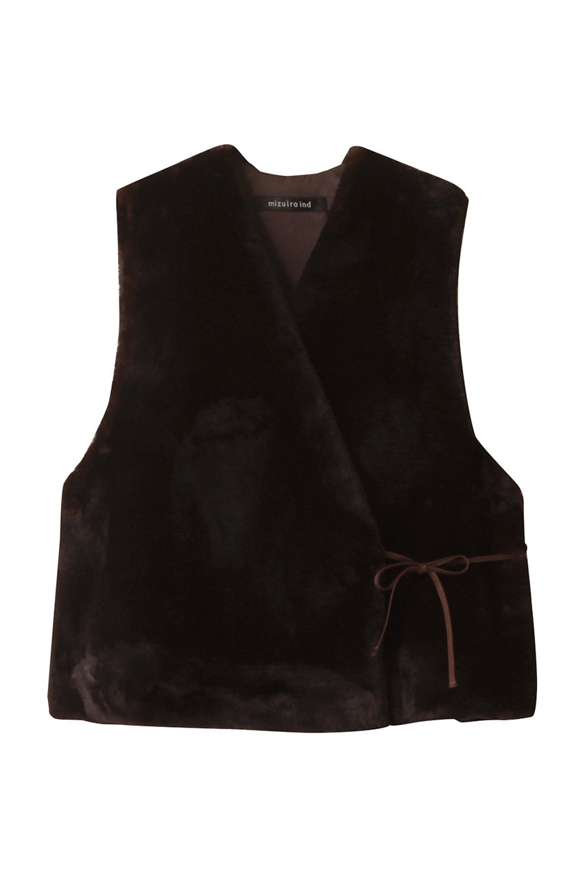 ミズイロインド/mizuiro indのimitation fur short vest ベスト(brown/3-230057)