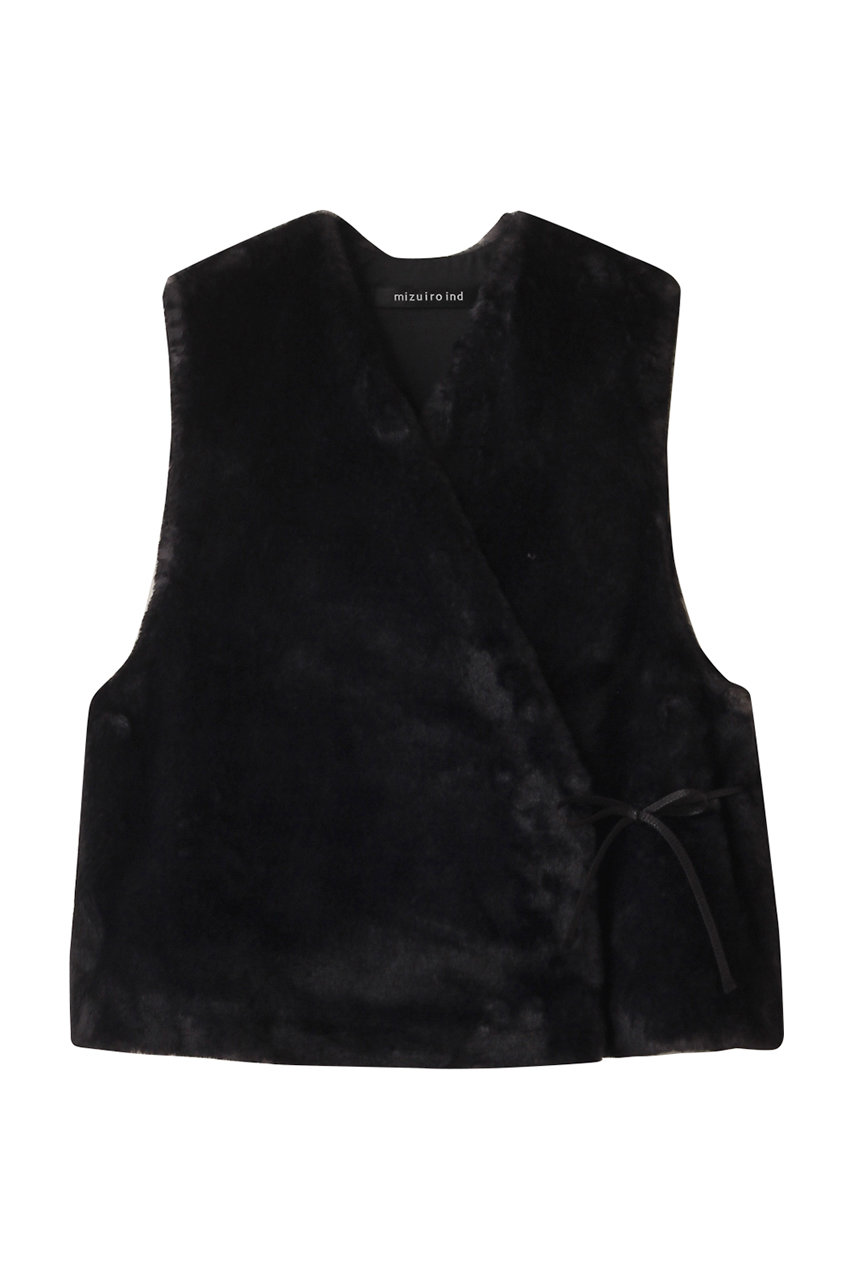 ミズイロインド/mizuiro indのimitation fur short vest ベスト(c.gray/3-230057)