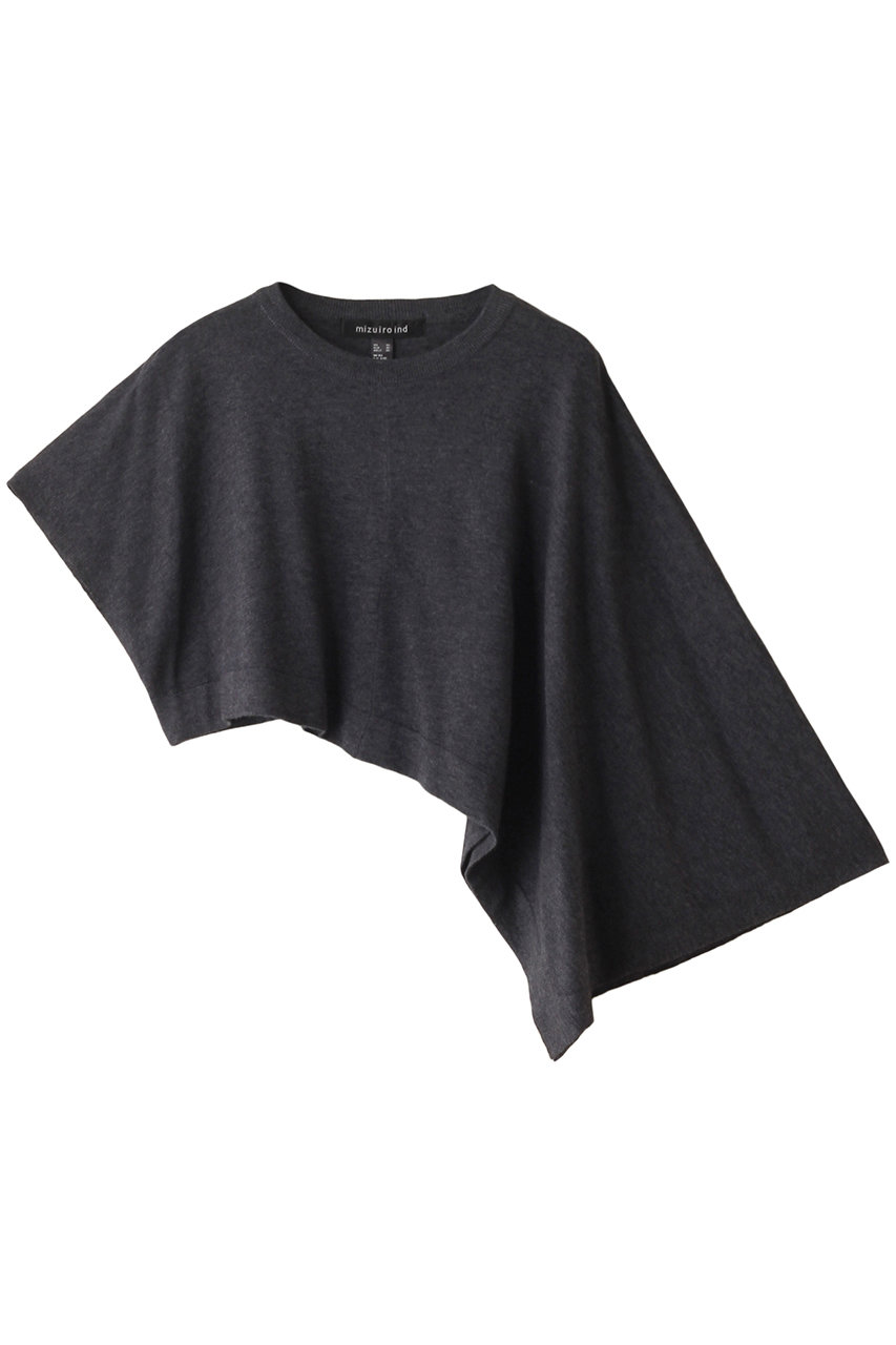 ミズイロインド/mizuiro indのasymmetry poncho vest ベスト(gray/3-220072)