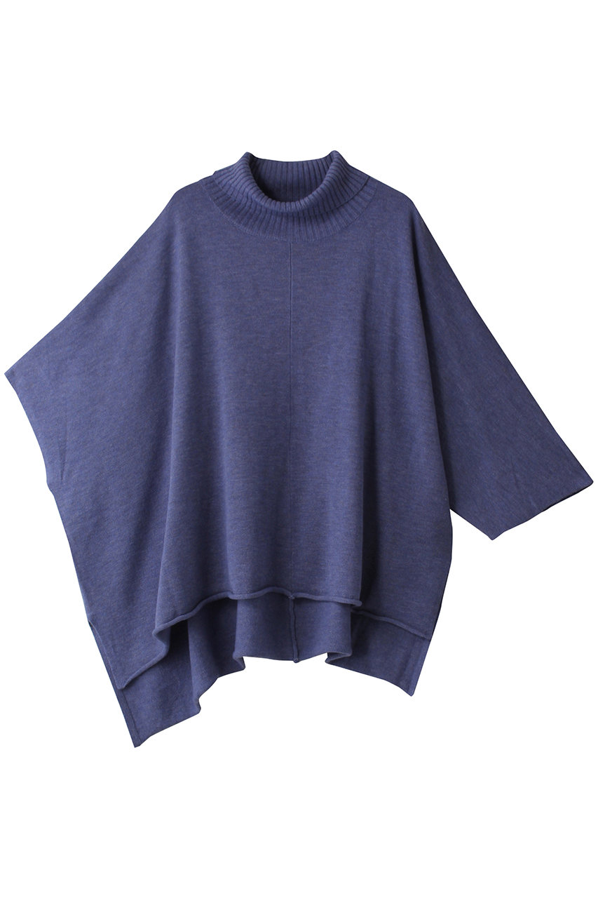 ミズイロインド/mizuiro indのponcho like high neck P/O プルオーバー(blue/3-220077)