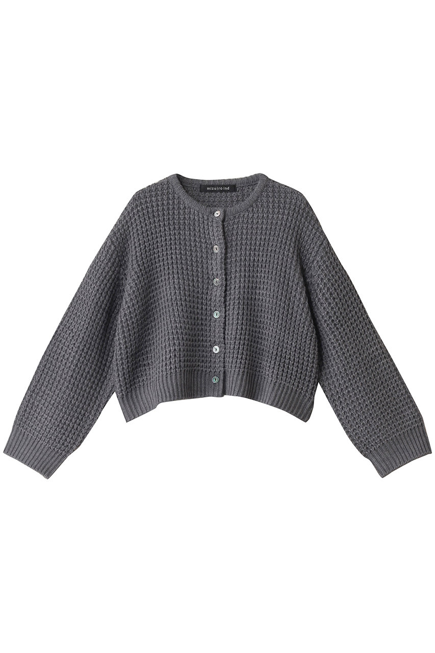 ミズイロインド/mizuiro indのwaffle knit C/D カーディガン(gray/3-220056)