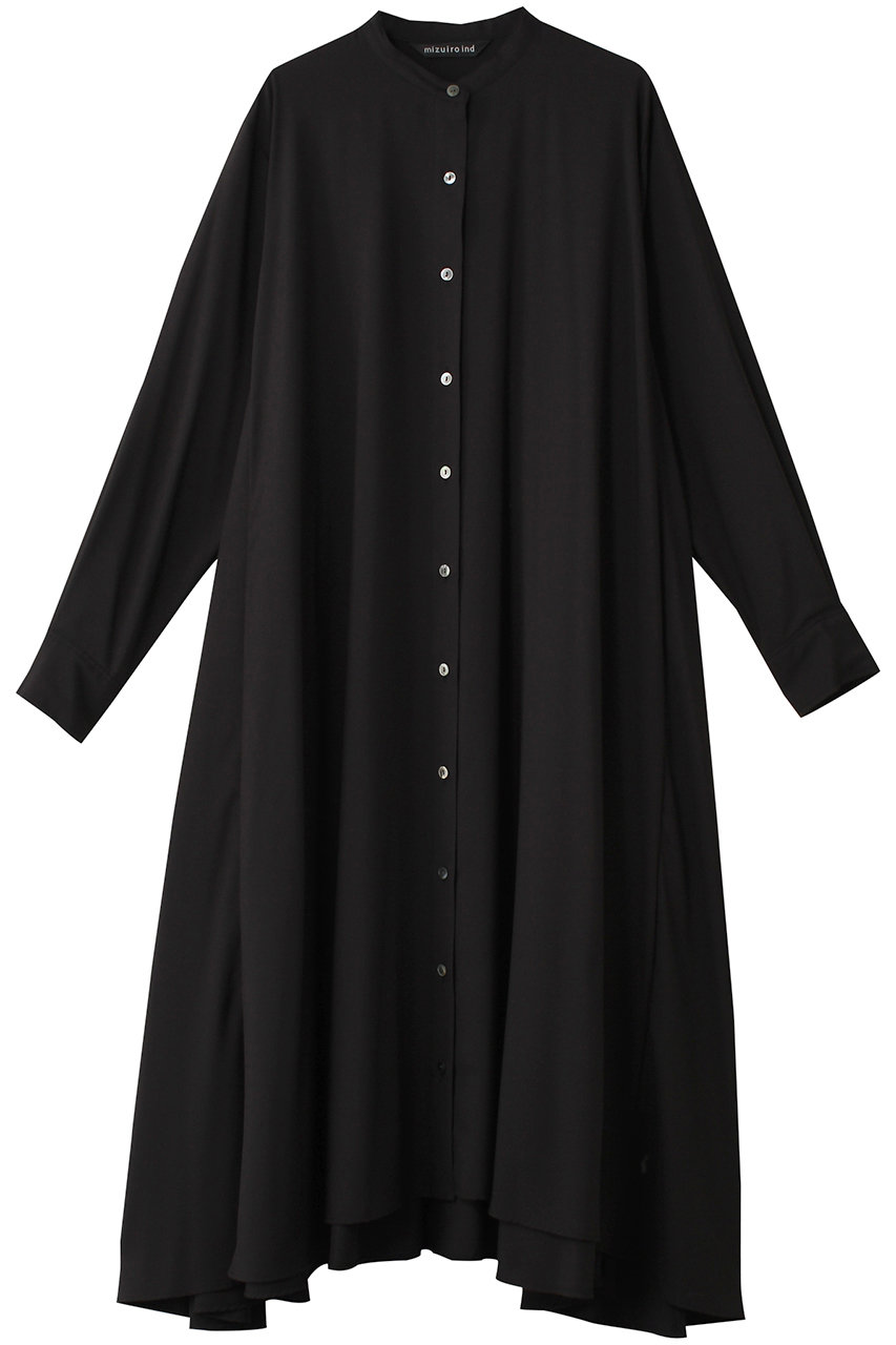 ミズイロインド/mizuiro indのT/R stand collar flare OP ワンピース(black/3-250039)