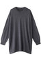 high gauge V neck wide tunic チュニック ミズイロインド/mizuiro ind gray