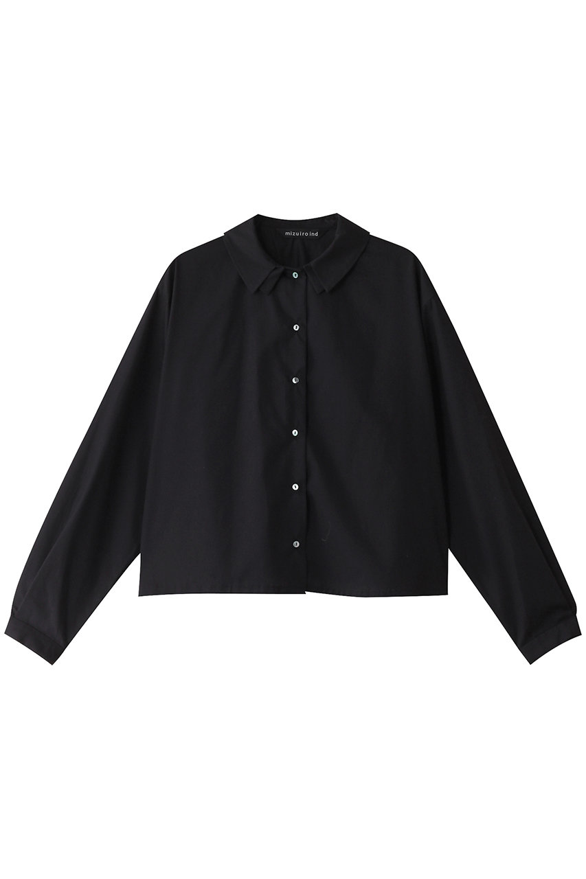 ミズイロインド/mizuiro indのdouble collars shirt シャツ(black/4-230039)