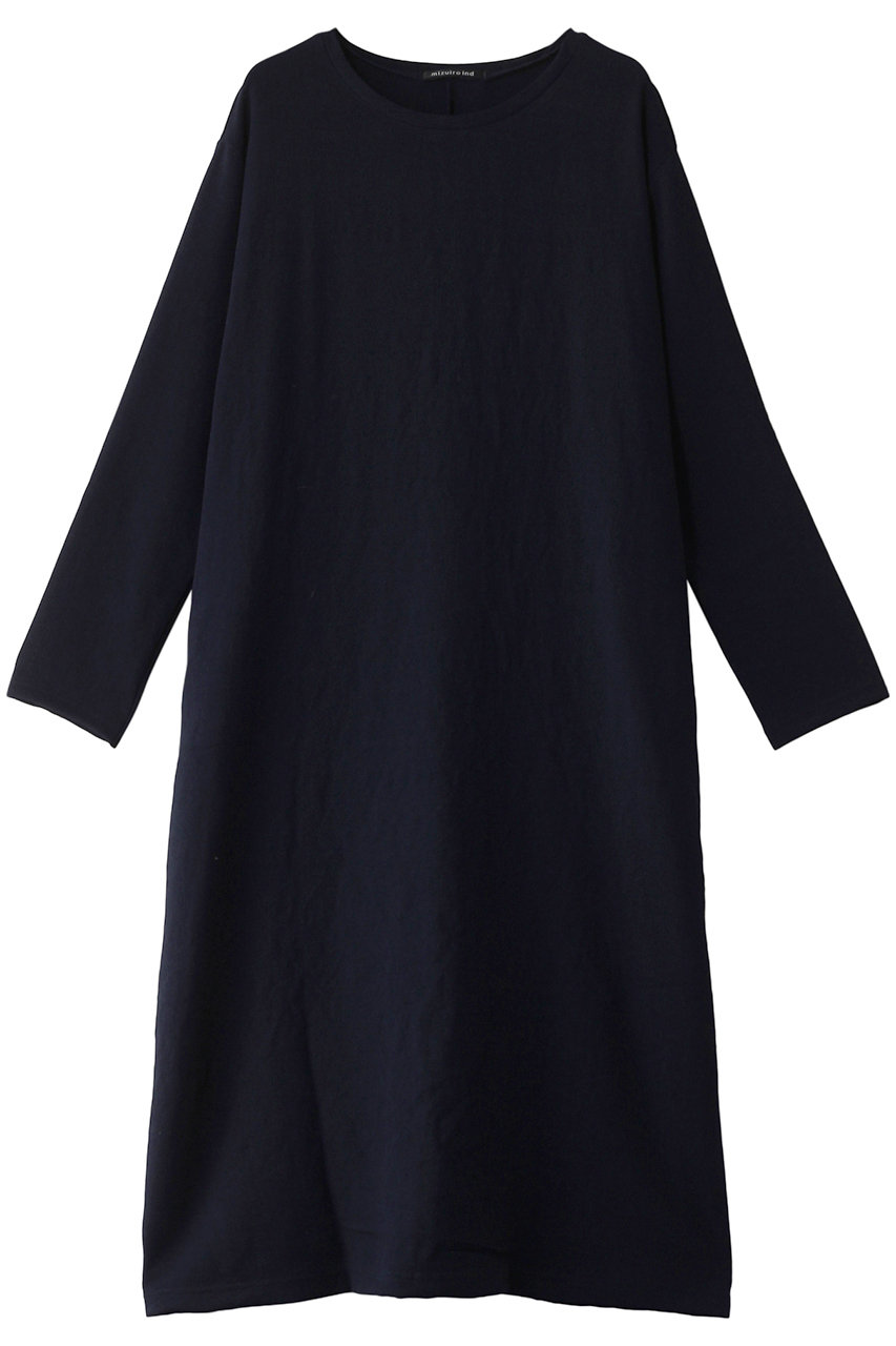 ミズイロインド/mizuiro indのgeorgette crew neck OP ワンピース(navy/3-250045)