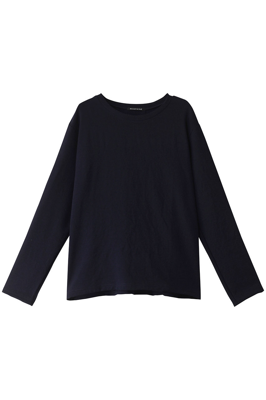 ミズイロインド/mizuiro indのgeorgette crew neck T Tシャツ(navy/3-210036)