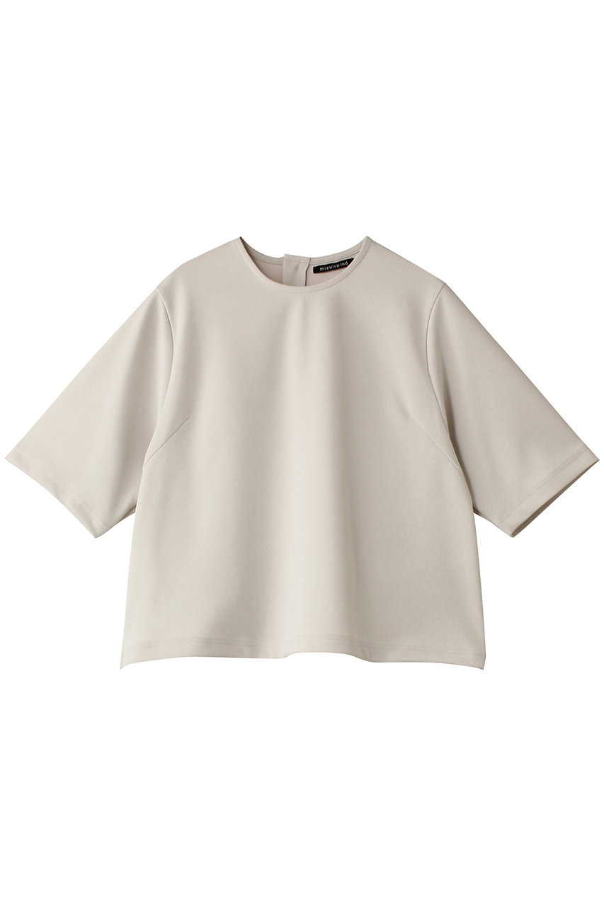 ミズイロインド/mizuiro indのgeorgette half slv crew neck P/O プルオーバー(ivory/4-230040)