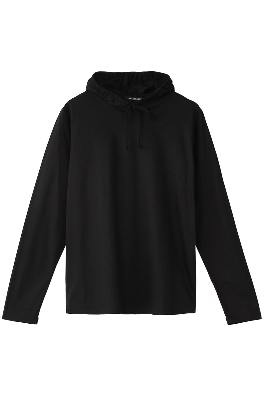 ミズイロインド/mizuiro indのhood like high neck P/O プルオーバー(black/4-210025)