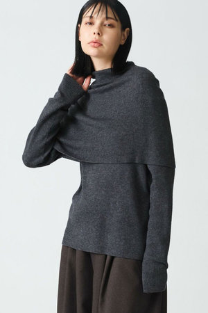 ミズイロインド/mizuiro indのcape collar  rib P/O プルオーバー(110300/110301)