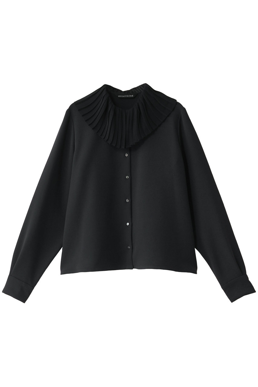 ミズイロインド/mizuiro indのpleats collar shirt シャツ(gray/4-230038)