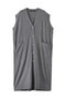 V neck long vest ベスト ミズイロインド/mizuiro ind gray