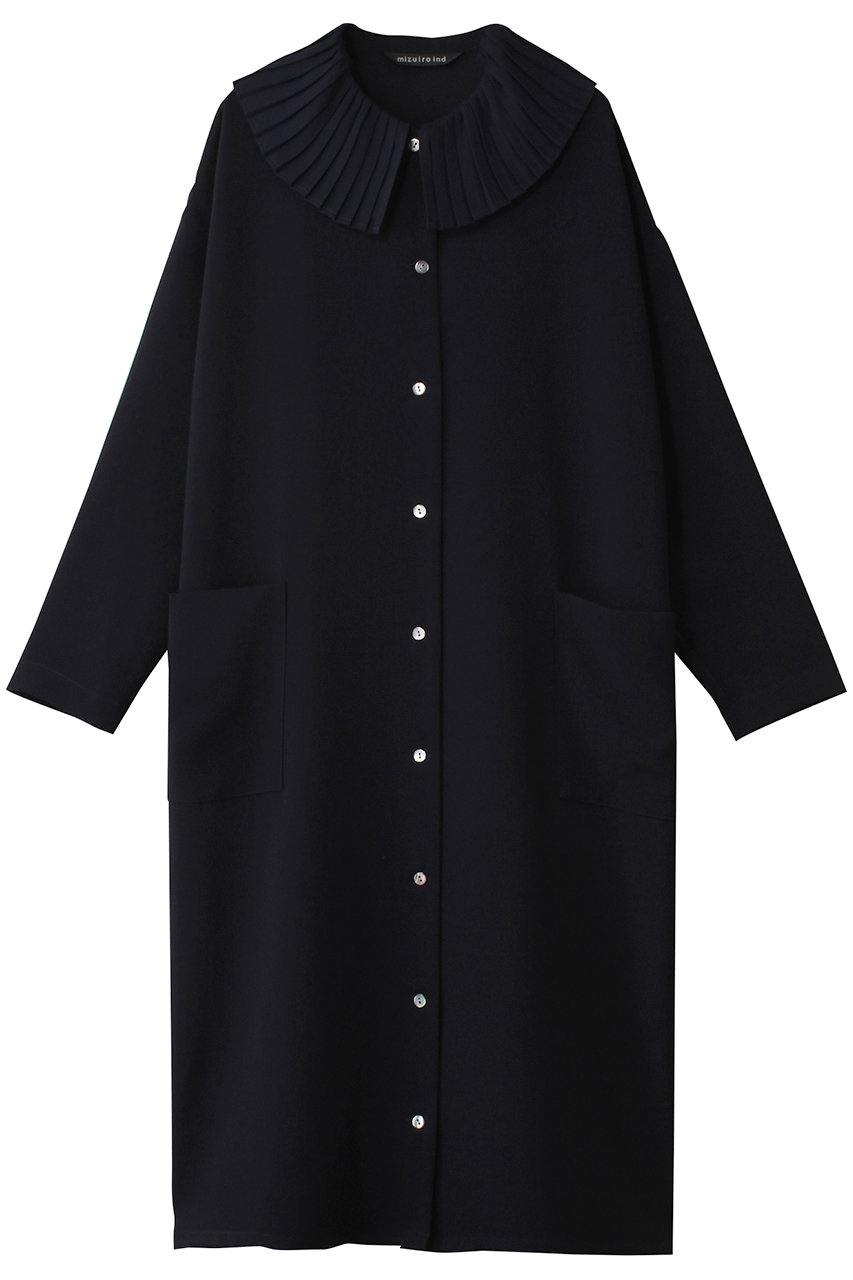 ミズイロインド/mizuiro indのpleats collar OP ワンピース(navy/4-250039)