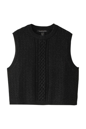 ミズイロインド/mizuiro indのmetallic yarn cable vest ベスト(110300/110301)