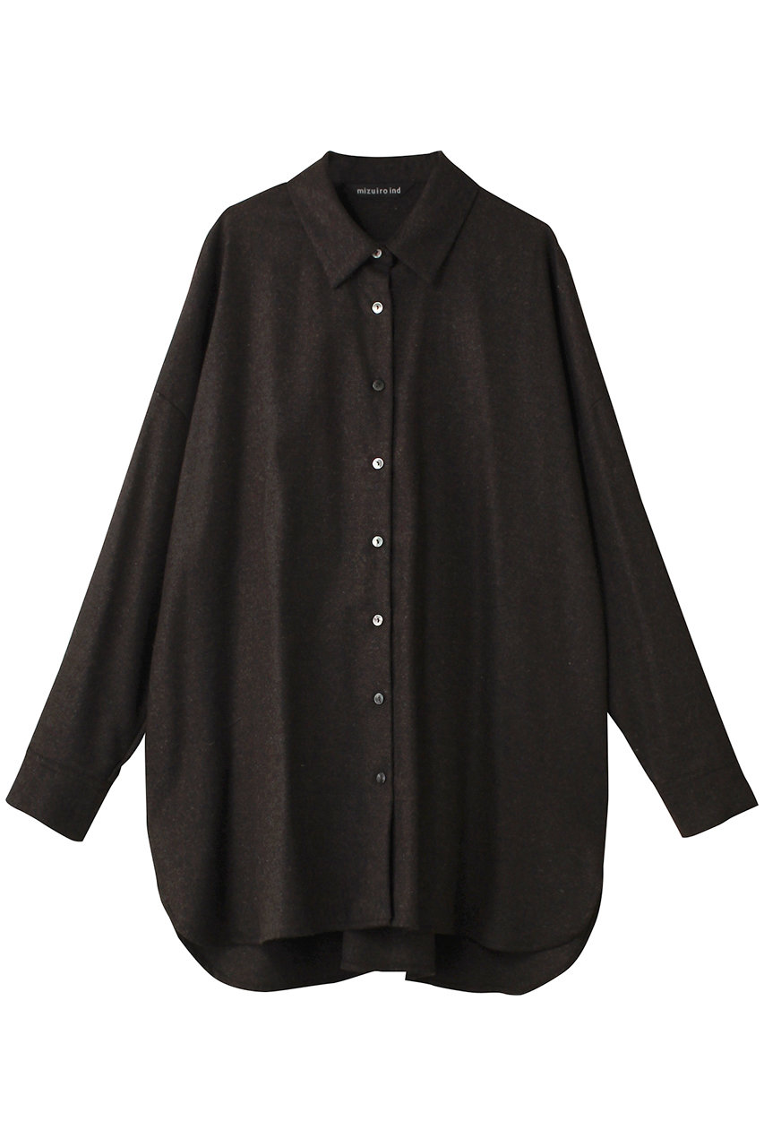 ミズイロインド/mizuiro indのwide shirt tunic チュニック(brownA/4-230035)