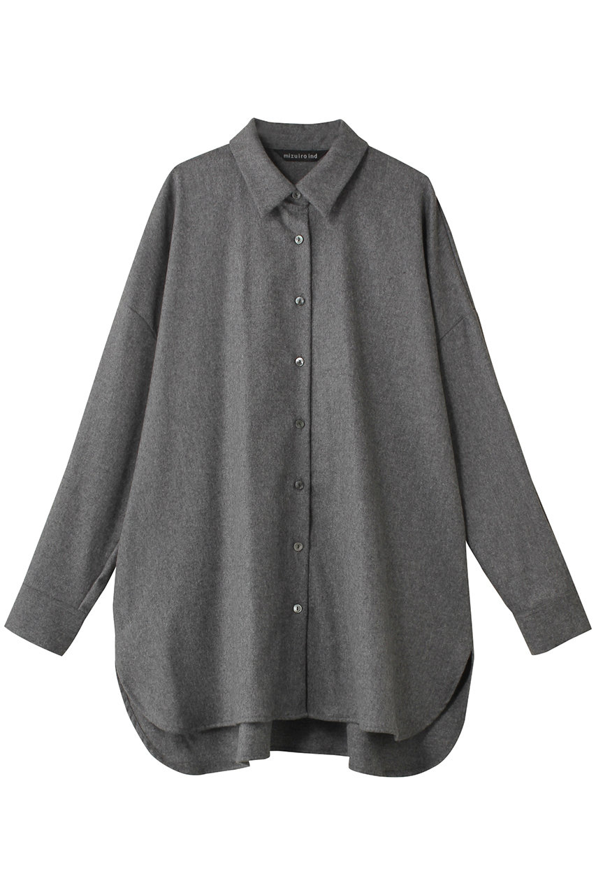 ミズイロインド/mizuiro indのwide shirt tunic チュニック(grayB/4-230035)